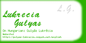 lukrecia gulyas business card