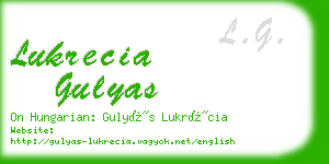 lukrecia gulyas business card